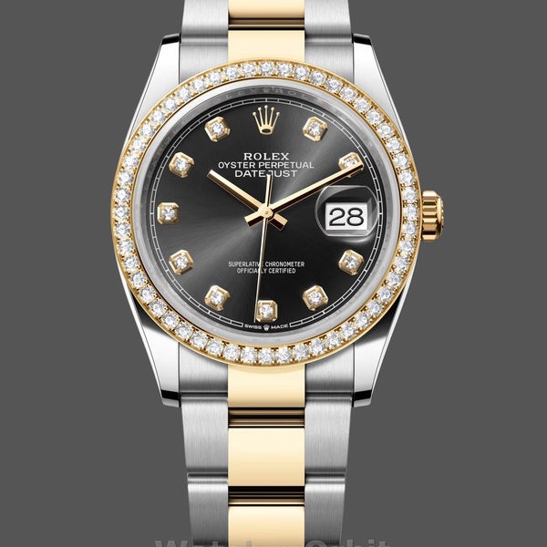 Replica Rolex Datejust 36 Gelbgold Schwarzes Zifferblatt m126283rbr 0008 Modebewusste Damen
