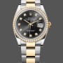 Replica Rolex Datejust 36 Gelbgold Schwarzes Zifferblatt m126283rbr 0008
