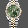 Replica Rolex Datejust 36 Gelbgold & Diamanten Olivgrünes Diamant-Pave-Römisches Zifferblatt m126283rbr 0011 Luxuriöse Optik
