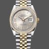 Replica Rolex Datejust 36 Gelbgold & Diamanten Silber Diamant Pave Römisches Zifferblatt m126283rbr 0017 Wunderschönes Design
