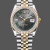 Replica Rolex Datejust 36 Gelbgold & Diamanten Slate Wimbledon Roman Dial m126283rbr 0021 Modebewusste Damen