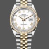 Replica Rolex Datejust 36 Gelbgold & Diamanten Weißes Römisches Zifferblatt M126283RBR 0015 Damen Uhr Perfekte Damen Uhr