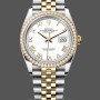 Replica Rolex Datejust 36 Gelbgold & Diamanten Weißes Römisches Zifferblatt M126283RBR 0015 Damen Uhr