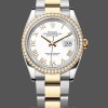 Replica Rolex Datejust 36mm Edelstahl und Gelbgold m126283rbr 0016 Weißes Römisches Oyster Perfekte Damen Uhr