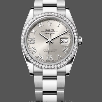 Replica Rolex Datejust 36mm Stainless Steel m126284rbr 0022 Silver Roman VI IX Oyster