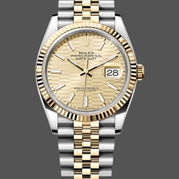 Replica Rolex Datejust 41 126333 Golden Fluted Motif Champagne Dial