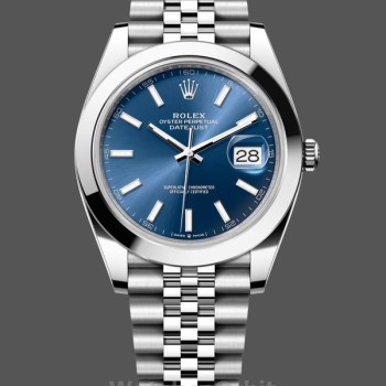 Replica Rolex Datejust 41 Blue Fluted Dial Stainless Steel Jubilee Bracelet 126300 0002