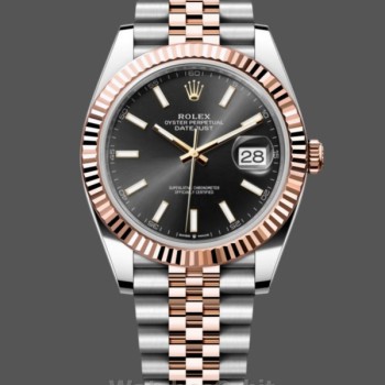 Replica Rolex Datejust 41 Everose Gold Black Dial Jubilee Bracelet 126331