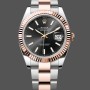 Replica Rolex Datejust 41 Everose Gold Black Dial Oyster Bracelet 126331