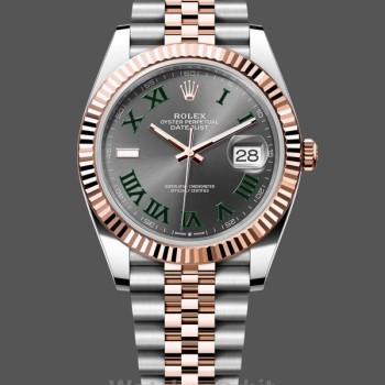 Replica Rolex Datejust 41 Everose Gold Oystersteel Grey Dial m126331 0016