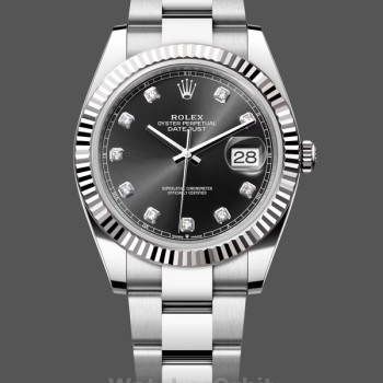 Replica Rolex Datejust 41 Fluted Bezel Black Diamond Dial m126334 0011 Herren Replica Uhr