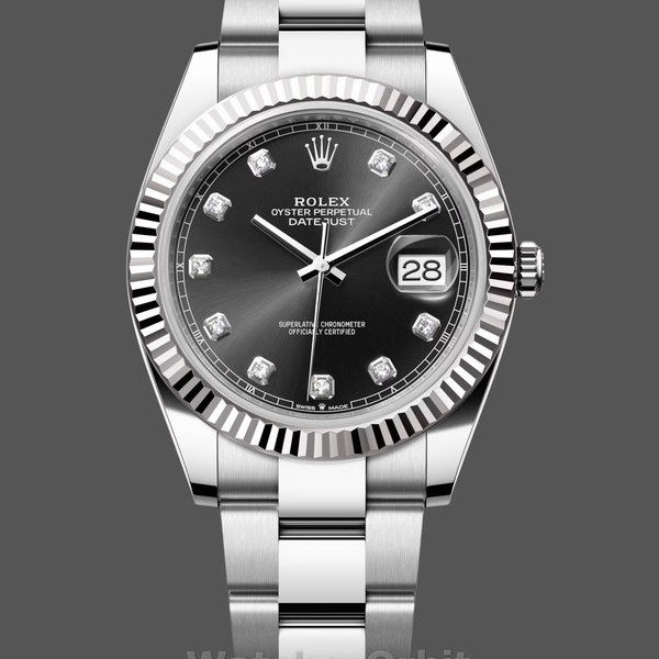 Replica Rolex Datejust 41 Fluted Bezel Black Diamond Dial m126334 0011 Herren Replica Uhr Hochwertige Herren Replica Uhr online kaufen