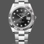 Replica Rolex Datejust 41 Fluted Bezel Black Diamond Dial m126334 0011 Herren Replica Uhr