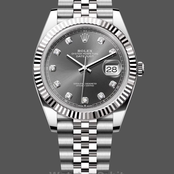 Replica Rolex Datejust 41 Rhodium Diamond Dial Fluted Bezel m126334 0006 Herrenuhr Präzise Verarbeitung