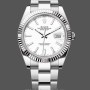 Replica Rolex Datejust 41 Edelstahl und Weißgold Weißes Zifferblatt M126334 0009 Herrenuhr