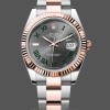 Replica Rolex Datejust 41 Steel and Everose Gold Wimbledon Dial Oyster Band m126331 0015 Elegantes Design