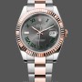 Replica Rolex Datejust 41 Steel and Everose Gold Wimbledon Dial Oyster Band m126331 0015