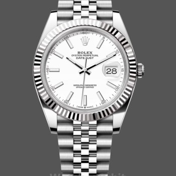 Replica Rolex Datejust 41 Steel & White Gold White Dial Jubilee Bracelet M126334 0010 Herrenuhr