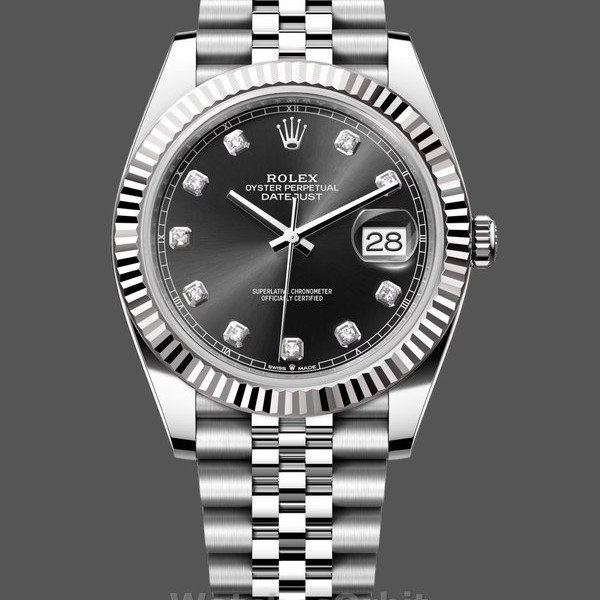 Replica Rolex Datejust 41mm Black Diamond Dial White Rolesor Case m126334 0012 Herrenuhr Kompromisslose Präzision