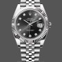 Replica Rolex Datejust 41mm Black Diamond Dial White Rolesor Case m126334 0012 Herrenuhr