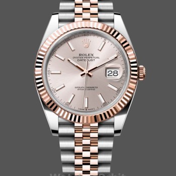 Replica Rolex Datejust 41mm Two Tone Rose Gold Jubilee Band Sundust Index Dial 126331 0010