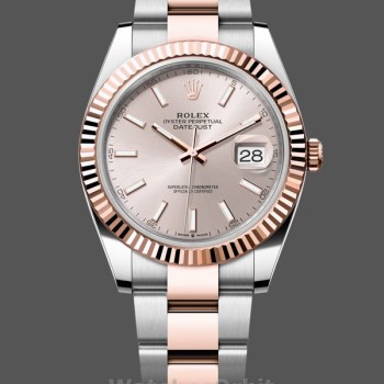 Replica Rolex Datejust 41mm Two Tone Rose Gold Sundust Index Dial 126331 0009
