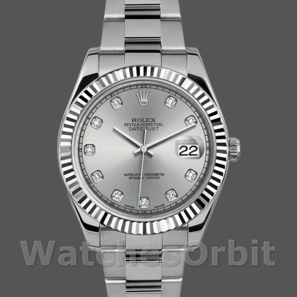 Replica Rolex Datejust II 116334 Silber Diamant Zifferblatt 41mm Herren Replica Uhr, Exakte Nachbildung, Alltagsfreundlich