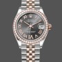 Replica Rolex Datejust Lady 31 Rose Gold Steel Slate Roman Diamond VI Dial & Diamond Bezel Jubilee Bracelet 278381RBR