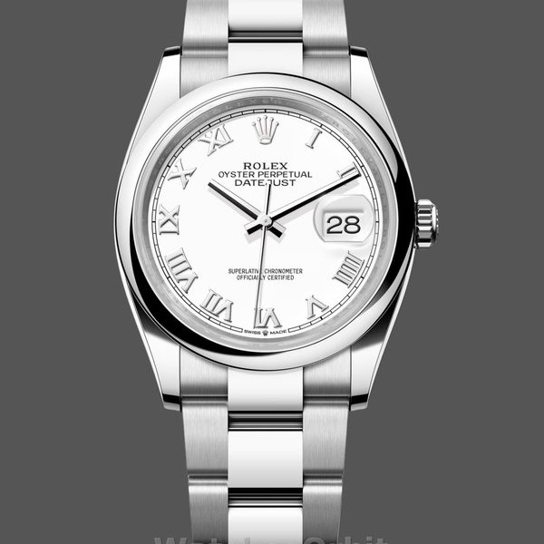 Replica Rolex Datejust m126200 0008 Weißes römisches Zifferblatt aus Edelstahl 36MM Unisex Replica Uhr Hochwertige Unisex Replica Uhr online kaufen