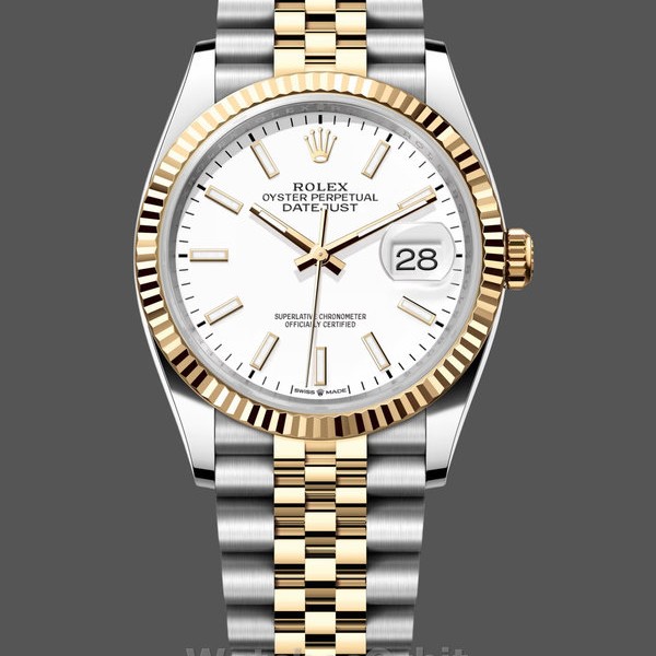Replica Rolex Datejust m126233 0019 Weißes Index-Zifferblatt Geriffelte Lünette 36MM Unisex Replica Uhr Hochwertige Damen Replica Uhr online kaufen