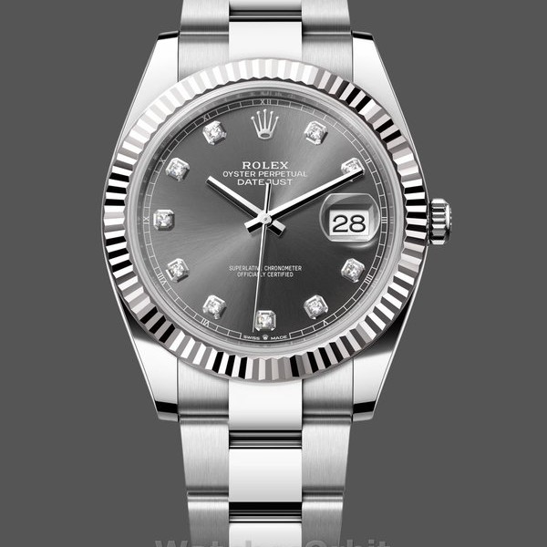 Replica Rolex Datejust m126334 0005 Fluted Bezel Dark Rhodium Grey Dial 41MM Herren Replica Uhr Hochwertige Luxus Replica Uhr online kaufen