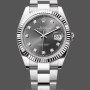 Replica Rolex Datejust m126334 0005 Fluted Bezel Dark Rhodium Grey Dial 41MM Herren Replica Uhr