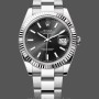 Replica Rolex Datejust m126334 0017 Geriffelte Lünette Schwarzes Zifferblatt 41MM Herren Replica Uhr