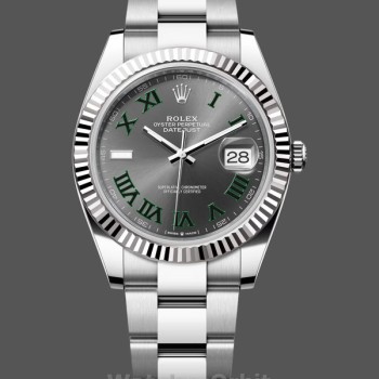 Replica Rolex Datejust m126334 0021 Fluted Bezel Grey Wimbledon Dial 41MM Herren Replica Uhr