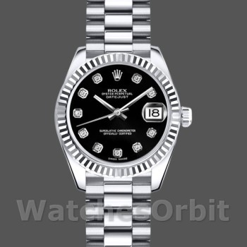 Replica Rolex Datejust m178274 Black Diamond Dial Fluted Bezel 31MM Lady Replica Uhr