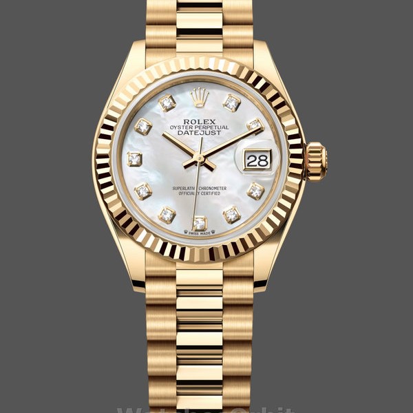 Replica Rolex Datejust m279178 0025 Mother Of Pearl Dial Fluted Bezel 28mm Lady Replica Uhr Wunderschönes Design