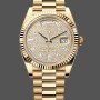 Replica Rolex Day Date 40 Gelbgold Pave Diamant Zifferblatt M228238 0054 Herrenuhr