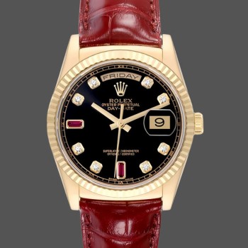 Replica Rolex Day Date 118138 0020 Gelbgold Diamant Rubin 36 mm