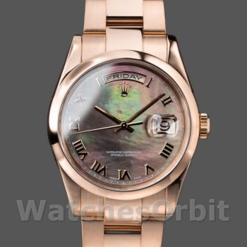 Replica Rolex Day-Date 118205 MOP Roman numeral Dial 36mm Unisex Replica Uhr
