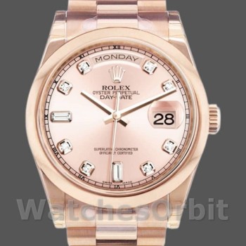 Replica Rolex Day-Date 118205 Pink Diamond Dial 36mm Unisex Replica Uhr