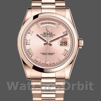 Replica Rolex Day-Date 118205 Rose Gold Pink dial Automatic 36mm Unisex Replica Uhr