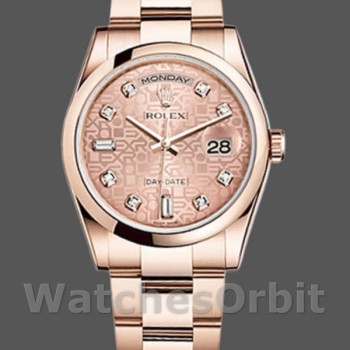 Replica Rolex Day-Date 118205 Rose Gold Pink Jubilee Diamond Dial 36mm Unisex Replica Uhr