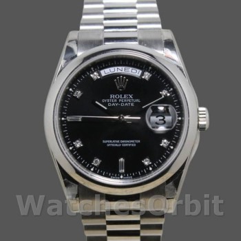 Replica Rolex Day Date 118206 Black Diamond Dial 36mm Unisex Replica Uhr