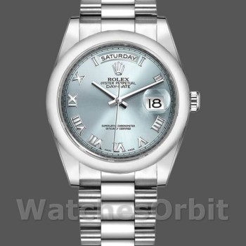 Replica Rolex Day-Date 118206 Ice Blue Roman Numeral Dial 36mm Unisex Replica Uhr