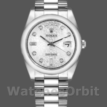 Replica Rolex Day-Date 118206 Jubilee Silver Dial Diamonds 36mm Unisex Replica Uhr