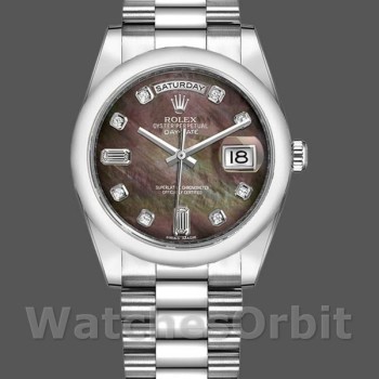 Replica Rolex Day Date 118206 Mother of Pearl Black Dial 36mm Unisex Replica Uhr