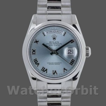 Replica Rolex Day Date 118206 Platinum Ice Blue dial 36mm Unisex Replica Uhr