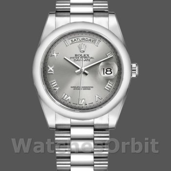 Replica Rolex Day-Date 118206 Rhodium Grey Dial Roman Numerals 36mm Unisex Replica Uhr
