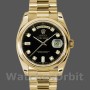 Replica Rolex Day-Date 118208 Black Diamond Dial 36mm Unisex Replica Uhr
