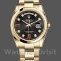 Replica Rolex Day-Date 118208 Black Diamond Dial Gelbgoldgehäuse 36mm Unisex Replica Uhr